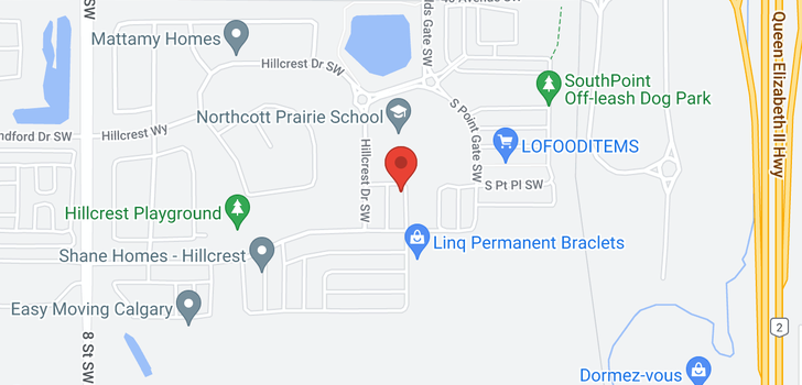 map of 634 Hillcrest Road SW